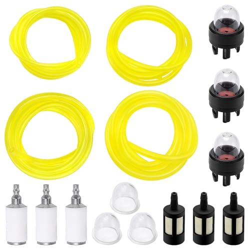 VooGenzek 16 Stück Benzinschlauch Kit, 1m Kraftstoffschlauch, Benzinfilter, Primer Bulb, for Mower Strimmer Chainsaw Trimmer Blower Garden Machine Fitting von VooGenzek