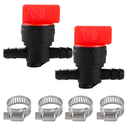 VooGenzek 2 Stücke 1/4 Inline-Ein-/Aus-Kraftstoffschalter, 6-8 mm Inline-Kraftstoffabsperrventilhahn aus Kunststoff, mit 4 Stücke Schlauchschellen, für Rasenmäher-Zubehör VooGenzek 2 Stücke 1/4 Inline-Ein-/Aus-Kraftstoffschalter, 6-8 mm Inline-Kraftstoffabsperrventilhahn aus Kunststoff, mit 4 Stücke Schlauchschellen, für Rasenmäher-Zubehör von VooGenzek
