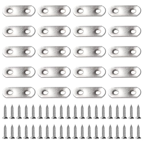 VooGenzek 20 Stücke 36x16x2 mm Flache Gerade Eckstreben, Edelstahl Flache Ecke Bracket, Flat Mending Verbindungsplatten, Flache Platte Gerade Klammern, mit 40 Schrauben, für Holz Möbel VooGenzek 20 Stücke 36x16x2 mm Flache Gerade Eckstreben, Edelstahl Flache Ecke Bracket, Flat Mending Verbindungsplatten, Flache Platte Gerade Klammern, mit 40 Schrauben, für Holz Möbel von VooGenzek