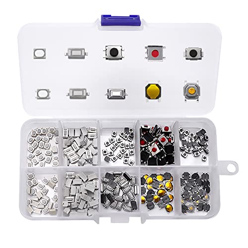 VooGenzek 250 Stück Tactile Push Button Switch Micro Switch Tactile Button Sortiment Kit,10 Value Health Gear Micro Taster Schalter, für Auto-Fernsteuerungstaste, mit Kunststoffbox VooGenzek 250 Stück Tactile Push Button Switch Micro Switch Tactile Button Sortiment Kit,10 Value Health Gear Micro Taster Schalter, für Auto-Fernsteuerungstaste, mit Kunststoffbox von VooGenzek