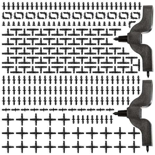 VooGenzek 282 Stücke 4/7mm Bewässerung Verbinder, Schlauch Verbinder für Bewässerung System, Tropfbewässerung 1/4 Zoll Widerhaken Kupplung, Schlauch Verbinder für Bewässerung von VooGenzek