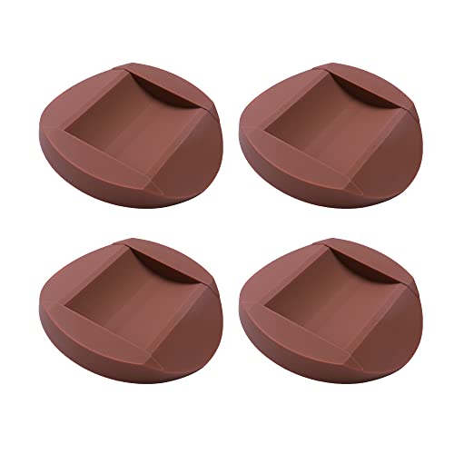 VooGenzek 4 Stück rutschfeste Möbeluntersetzer, Gummi Möbeluntersetzer, rutschfeste Gummifüße Pads Möbel Untersetzer, Möbelrollenbecher für alle Böden Möbel-, Sofa- und Betträder, Braun von VooGenzek