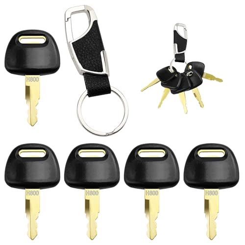 VooGenzek 5 Stücke Ersatz Zündschlüssel H800, Baumaschinen Schlüssel, Universal Zündschalter, mit Schlüsselring, Kompatibel mit Verschiedenen Hitachi Baggerlader von VooGenzek