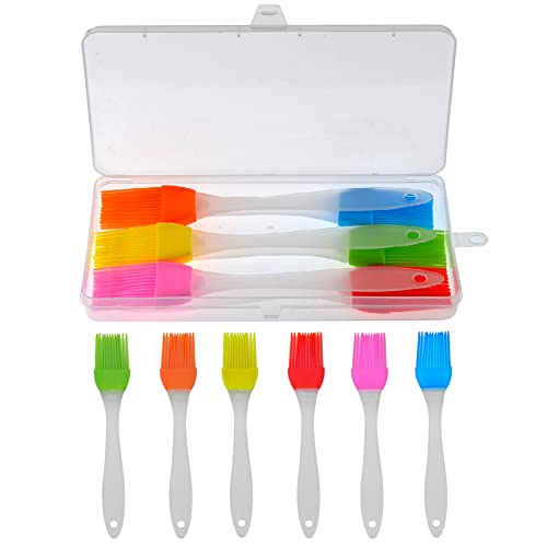 VooGenzek 6 Stück Silikonpinsel, Backbürsten aus Silikon, hitzebeständig, Küchenpinsel für Grill, Kuchen, Backen, 6 Farben von VooGenzek