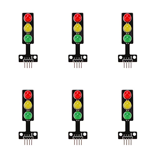 VooGenzek 6 Stücke Mini LED Ampelmodul, 5V 8mm Mini LED Ampelleuchte Anzeigemodul für Ampelsystemmodell, Kompatibel mit Arduino Raspberry Pi von VooGenzek