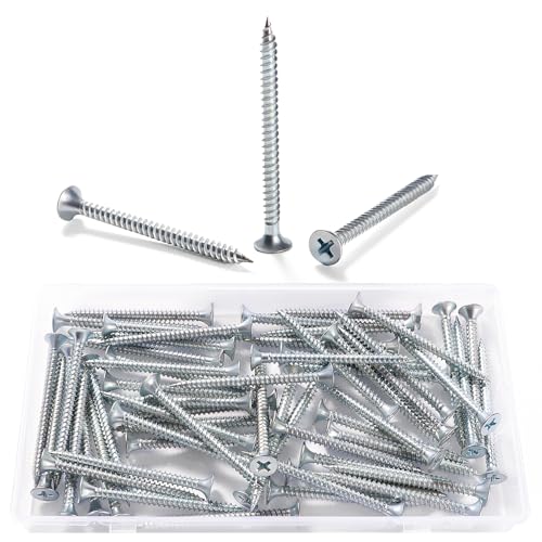 VooGenzek 60 Stücke M3.5 * 50 mm Grobgewinde Trockenbau schrauben, Kreuzschlitz schrauben, Selbstschneidende Holzschrauben, für Trockenbau, Gipskarton, Silber von VooGenzek
