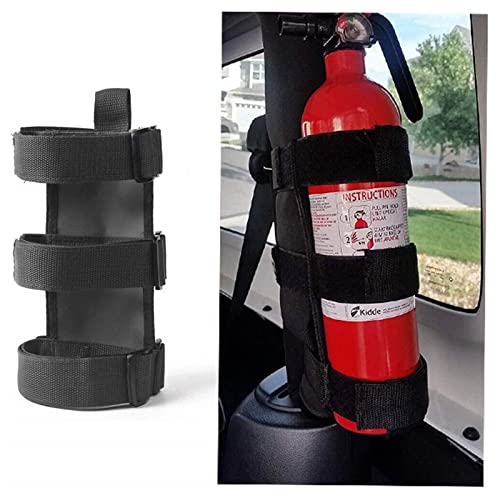 Verstellbare Rollbügel-Halterung für Feuerlöscher, 1,4 kg, für Jeep Wrangler Unlimited CJ YJ LJ TJ JK JKU JL JLU 4XE (schwarz, ohne Muster) von Voodonala
