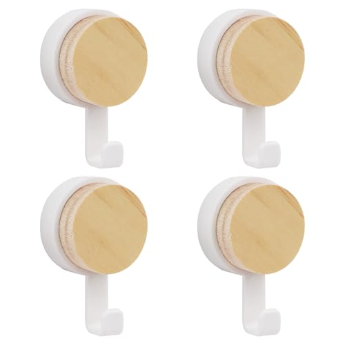 Vookkp 4 Stück Haken Selbstklebend Wandhaken, Handtuchhalter Wandhalterung, Dekorative Klebehaken Ohne Bohren, Kleiderhaken Selbstklebend für Küchen, Wohnzimmer und Schlafzimmer(Weiß) von Vookkp
