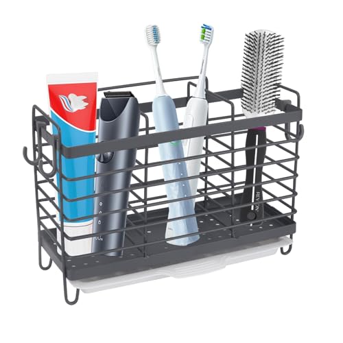 Vookkp Zahnbürstenhalter, Zahnputzbecherhalter Ohne Bohren, Elektrische Zahnbürste Halterung für Badezimmer Organizer, Zahnputzbecher Wand mit 4 Haken, Wandmontage Oder Freistehend Vookkp Zahnbürstenhalter, Zahnputzbecherhalter Ohne Bohren, Elektrische Zahnbürste Halterung für Badezimmer Organizer, Zahnputzbecher Wand mit 4 Haken, Wandmontage Oder Freistehend von Vookkp
