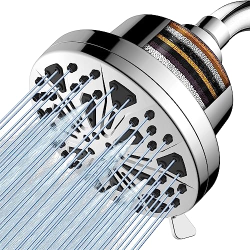 Gefilterter Duschkopf, Voolan 8 Spray Hochdruck, Regenduschkopf-Wasserenthärter, 15-stufiger Hartwasser-Duschkopffilter zur Entfernung von Chlor und Schädlichen Substanzen von Voolan