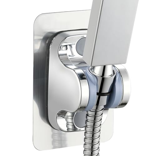 Voolan Selbstklebender Duschhalter, Verstellbarer Wasserdichter Halter für Handbrausen, Starke Haftung, kein Bohren zur Wandmontage Nötig (Chrom) von Voolan