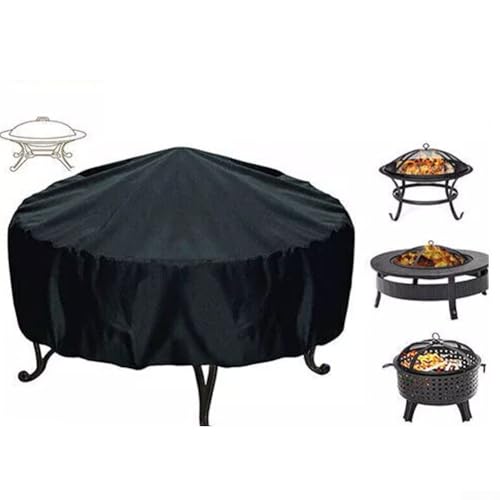 210D Polyesterfaser, robuste, runde Feuerschalenabdeckung, wasserdichter Grillschutz, Gartenmöbel für den Außenbereich (85 x 40 cm) von Vootnifig