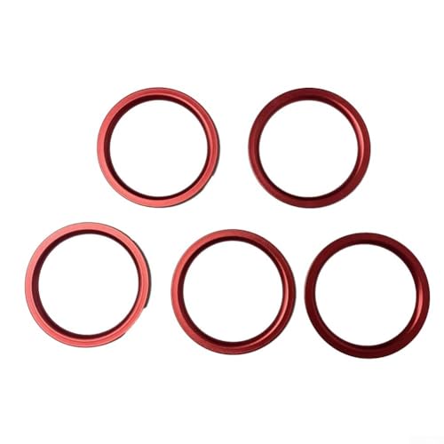 5 Stück Aluminiumlegierung Klimaanlage Entlüftungsring Abdeckung Innenverkleidung für Suzuki Vitara 2015–2020 Rot von Vootnifig