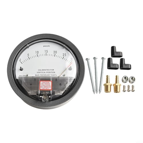 Differenzdruckmessgerät, analoges Manometer für genaue Luftgasmessung in Reinräumen, HVAC und industriellen Anwendungen (0–30 Pa) von Vootnifig