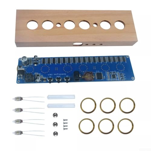 IN14 Nixie Tube LED Uhr Elektronische DIY Kit 6-stellige Anzeige Retro Stil Digitaluhr Montageset mit RGB Hintergrundbeleuchtung & 24-Stunden-Modus von Vootnifig