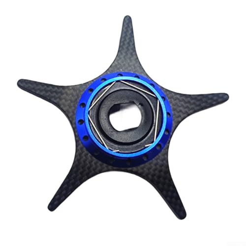 Kohlefaser 56 mm Fünf-Sterne-Schlepprad mit integriertem Sound, kompatibel mit Daiwa Steez/Tatula/Alphas/Zillion Baitcast-Rollen (blau) von Vootnifig