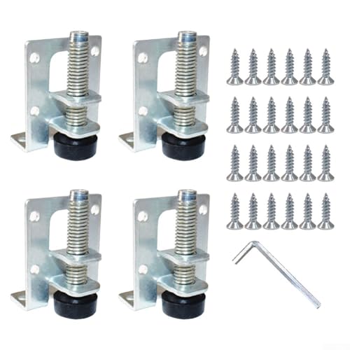 Möbel-Nivellierfüße, höhenverstellbar, für Schrank, Tisch, Stützen, robuste Metall-Stabilisatoren für unebene Böden, 4 Stück Möbel-Nivellierfüße, höhenverstellbar, für Schrank, Tisch, Stützen, robuste Metall-Stabilisatoren für unebene Böden, 4 Stück von Vootnifig