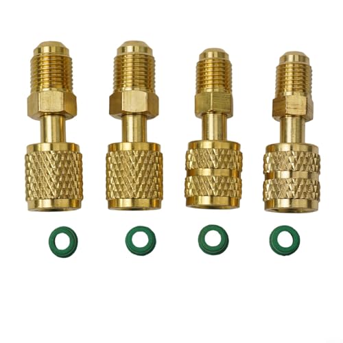 R410A Adapter-Kit 5/16 Zoll SAE Buchse Schnellspanner auf 1/4 Zoll SAE Stecker Flare Messing HVAC Werkzeug für R32 R22 Kühlsysteme von Vootnifig