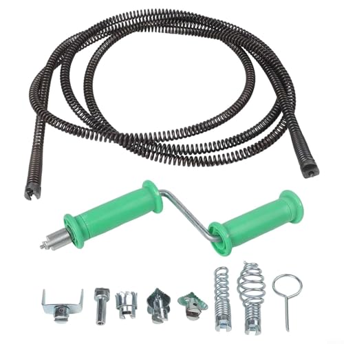 Rohrreinigungsspirale, 3 Meter x 12 mm, langlebiger Stahl-Abflussreiniger mit sechs Schneidköpfen für elektrische Rohrreinigungsmaschine (B) von Vootnifig