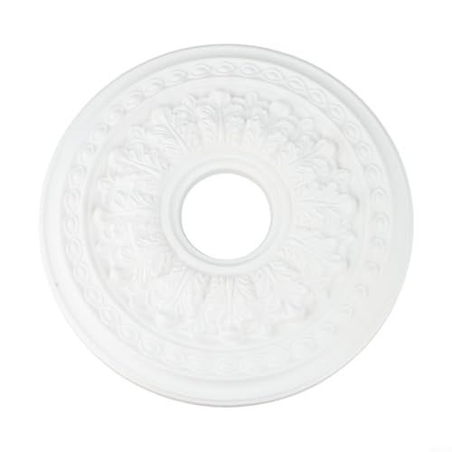Runde PU-Decken-Medaillon-Lichtabdeckung, langlebiger, dekorativer Lampensockel zum Verbergen von Deckenunebenheiten, weiß, 26 cm (35 cm) von Vootnifig