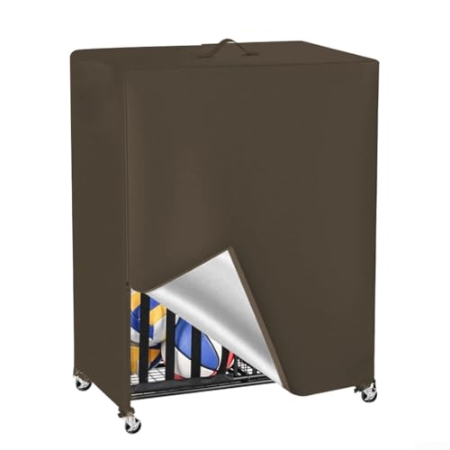 Wasserdichte Abdeckung für Basketballständer, 420D Oxford-Stoff, für Garage, Sportausrüstung, Schutz mit atmungsaktiver Belüftung (Kaffeefarbe) von Vootnifig