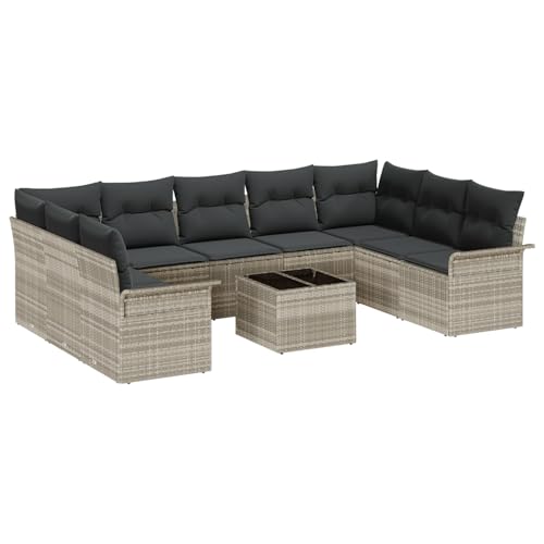 Vopese 10-teiliges Garten Sofaset mit Kissen Grau Poly Rattan Lounge Sofa Outdoor Model3345532 Vopese 10-teiliges Garten Sofaset mit Kissen Grau Poly Rattan Lounge Sofa Outdoor Model3345532 von Vopese