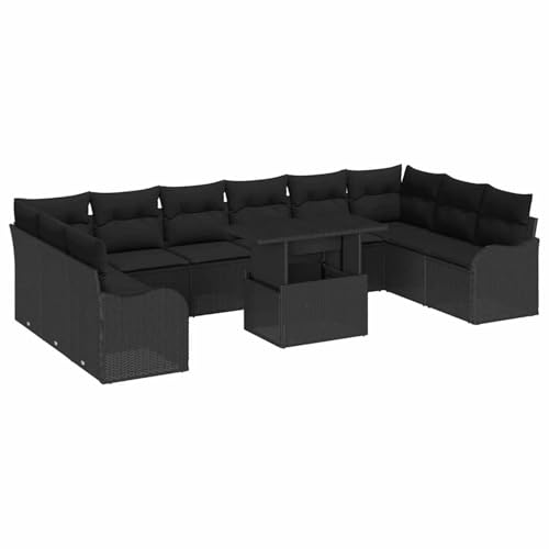 Vopese 11 Teiliges Garten Sofa Set mit Kissen Schwarz Poly Rattan, 2-Sitzer Garten Sofa mit Kissen Schwarz Poly Rattan Lounge Sofa Outdoor Model3348539 Vopese 11 Teiliges Garten Sofa Set mit Kissen Schwarz Poly Rattan, 2-Sitzer Garten Sofa mit Kissen Schwarz Poly Rattan Lounge Sofa Outdoor Model3348539 von Vopese