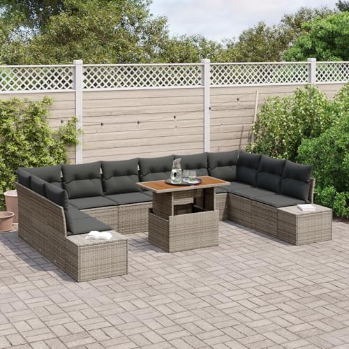 Vopese 11-teiliges Garten-Sofa-Set mit Kissen Grau Poly Rattan Lounge Sofa Outdoor Model3358750 Vopese 11-teiliges Garten-Sofa-Set mit Kissen Grau Poly Rattan Lounge Sofa Outdoor Model3358750 von Vopese