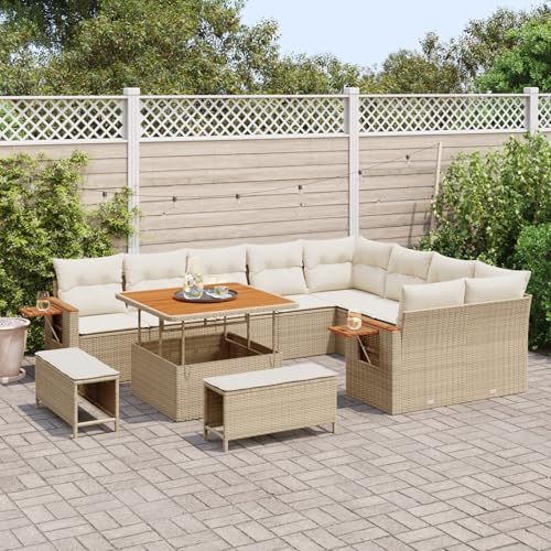 Vopese 12-teiliges Garten Sofa Set mit Kissen Beige Poly Rattan Akazie Lounge Sofa Outdoor Model3365156 Vopese 12-teiliges Garten Sofa Set mit Kissen Beige Poly Rattan Akazie Lounge Sofa Outdoor Model3365156 von Vopese
