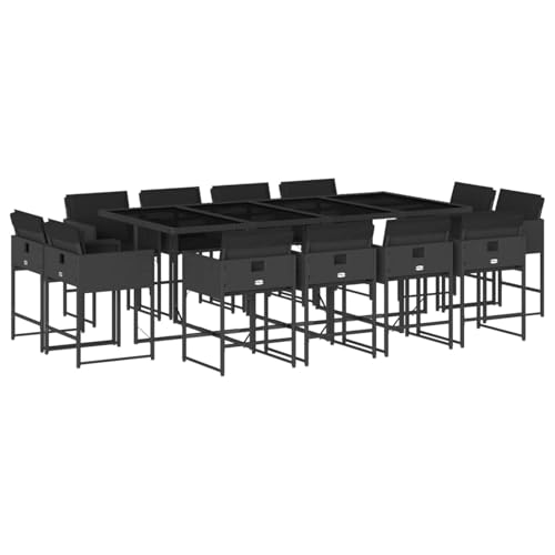 Vopese 13-TLG. Garten-Essgruppe mit Kissen Schwarz Poly Rattan Garten-Esstisch und Stühle Model3211399 Vopese 13-TLG. Garten-Essgruppe mit Kissen Schwarz Poly Rattan Garten-Esstisch und Stühle Model3211399 von Vopese