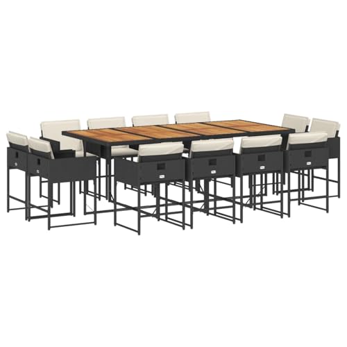 Vopese 13-TLG. Garten-Essgruppe mit Kissen Schwarz Poly Rattan Garten-Esstisch und Stühle Model3211407 Vopese 13-TLG. Garten-Essgruppe mit Kissen Schwarz Poly Rattan Garten-Esstisch und Stühle Model3211407 von Vopese