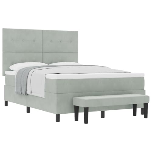 Vopese 140x200 cm Boxspringbett mit Samtbezug, 2 Personen, hellgrau - Komfort & Eleganz Vopese 140x200 cm Boxspringbett mit Samtbezug, 2 Personen, hellgrau - Komfort & Eleganz von Vopese