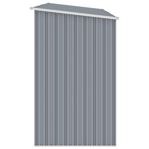 Vopese 2-in-1 Gartenschuppen aus verzinktem Stahl, grau, 245 x 98 x 148/159 cm, ideal für Holz, Werkzeuge & Gartenmöbel Model46294 von Vopese