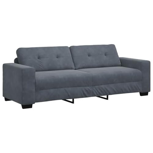 Vopese 3-Sitzer Samtsofa Dunkelgrau - Komfortable Relax-Sitzgelegenheit für Wohnzimmer & Schlafzimmer Model4105135 von Vopese