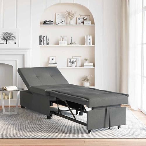 Vopese 3-in-1 Schlafsofa - Ausziehbares Design, Dunkelgrauer Stoff Couch Mit Schlaffunktion Model42008583 von Vopese