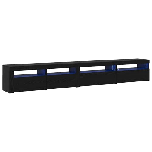 Vopese 3-teiliger TV-Schrank mit LED-Lichtern Schwarze Eiche Holzwerkstoff, TV-Schränke mit LED-Lichtern 2 Stück Schwarze Eiche 75x35x40 cm Holzwerkstoff TV Cabinet Model3332509 von Vopese