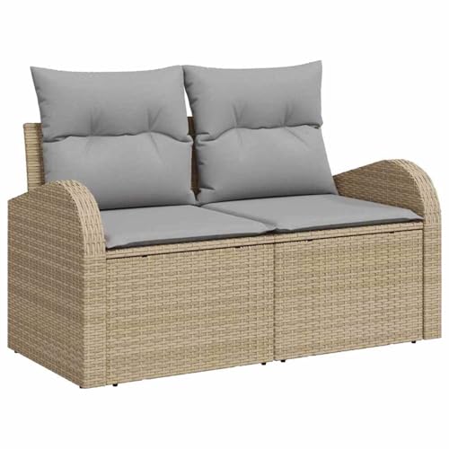 Vopese 3-teiliges Garten Sofa Set mit Kissen Beige Poly Rattan, 2-Sitzer Garten Sofa mit Stauraum & Kissen Beige Poly Rattan Lounge Sofa Outdoor Model3354569 Vopese 3-teiliges Garten Sofa Set mit Kissen Beige Poly Rattan, 2-Sitzer Garten Sofa mit Stauraum & Kissen Beige Poly Rattan Lounge Sofa Outdoor Model3354569 von Vopese