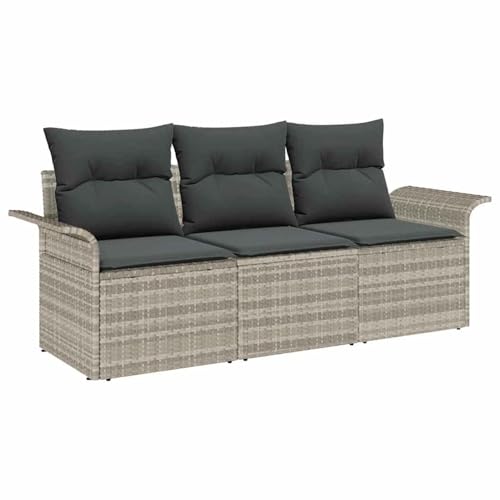 Vopese 3-teiliges Garten Sofa Set mit Kissen Hellgrau Poly Rattan, 2-Sitzer Garten Sofa mit Stauraum & Kissen Hellgrau Poly Rattan Lounge Sofa Outdoor Model3353891 Vopese 3-teiliges Garten Sofa Set mit Kissen Hellgrau Poly Rattan, 2-Sitzer Garten Sofa mit Stauraum & Kissen Hellgrau Poly Rattan Lounge Sofa Outdoor Model3353891 von Vopese
