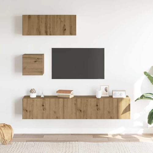Vopese 4-TLG. TV-Schrank-Set Wandmontage Artisan-Eiche Holzwerkstoff TV Cabinet Model3329156 Vopese 4-TLG. TV-Schrank-Set Wandmontage Artisan-Eiche Holzwerkstoff TV Cabinet Model3329156 von Vopese