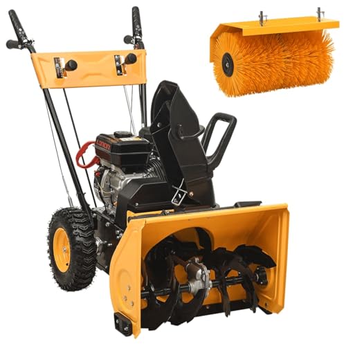 Vopese 4-in-1 Schneefräse und Kehrmaschine Set Benzinbetrieben 6,5 PS Schneefräse Model3102972 von Vopese