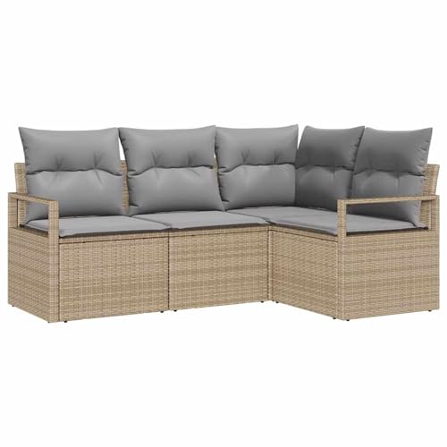 Vopese 4-teiliges Garten-Sofa-Set mit Kissen Beige Poly-Rattan, 2-Sitzer Garten-Sofa mit Kissen Beige Poly-Rattan Lounge Sofa Outdoor Model3346360 Vopese 4-teiliges Garten-Sofa-Set mit Kissen Beige Poly-Rattan, 2-Sitzer Garten-Sofa mit Kissen Beige Poly-Rattan Lounge Sofa Outdoor Model3346360 von Vopese