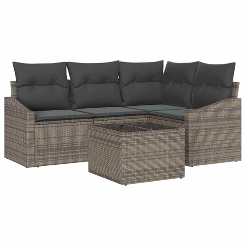 Vopese 4-teiliges Garten Sofa Set mit Kissen schwarz Poly Rattan Lounge Sofa Outdoor Model3346709 von Vopese
