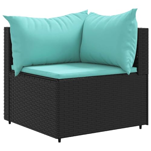 Vopese 6-TLG. Garten-Lounge-Set mit Kissen Schwarz Poly Rattan Relaxsessel Model3308244 von Vopese