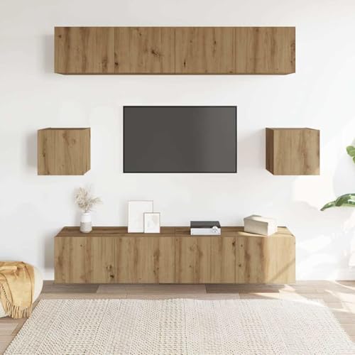 Vopese 6-TLG. TV-Schrank-Set Wandmontage Artisan-Eiche Holzwerkstoff TV Cabinet Model3328990 von Vopese