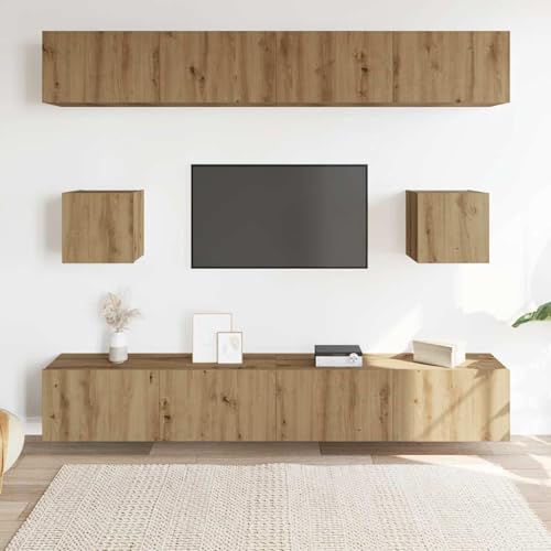Vopese 6-TLG. TV-Schrank-Set Wandmontage Artisan-Eiche Holzwerkstoff TV Cabinet Model3328992 von Vopese