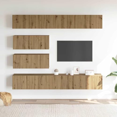 Vopese 6-TLG. TV-Schrank-Set Wandmontage Artisan-Eiche Holzwerkstoff TV Cabinet Model3329150 von Vopese