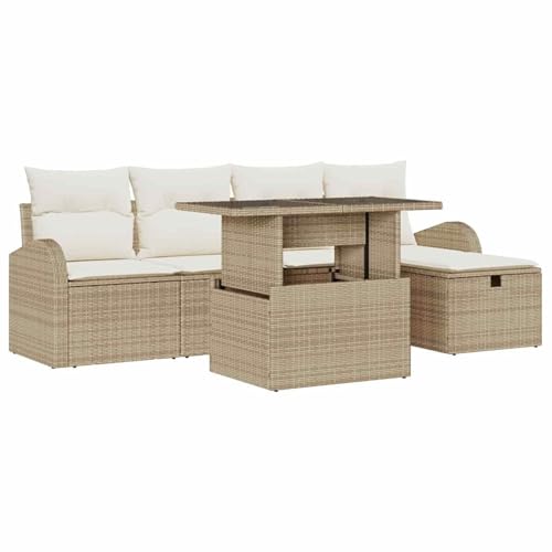 Vopese 6-teiliges Garten Sofa Set mit Kissen Beiges Poly Rattan Lounge Sofa Outdoor Model3359748 Vopese 6-teiliges Garten Sofa Set mit Kissen Beiges Poly Rattan Lounge Sofa Outdoor Model3359748 von Vopese
