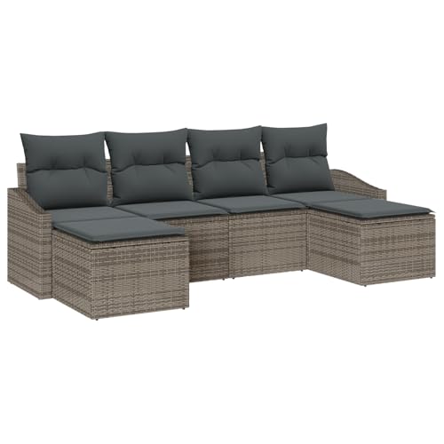 Vopese 6-teiliges Garten Sofa Set mit Kissen Grau Poly Rattan Lounge Sofa Outdoor Model3346829 Vopese 6-teiliges Garten Sofa Set mit Kissen Grau Poly Rattan Lounge Sofa Outdoor Model3346829 von Vopese