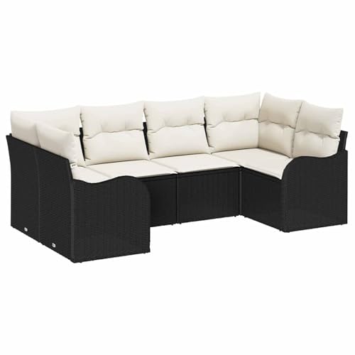 Vopese 6-teiliges Garten-Sofa-Set mit Kissen schwarz Poly-Rattan, 2-Sitzer Garten-Sofa mit Kissen schwarz Poly-Rattan Lounge Sofa Outdoor Model3345837 Vopese 6-teiliges Garten-Sofa-Set mit Kissen schwarz Poly-Rattan, 2-Sitzer Garten-Sofa mit Kissen schwarz Poly-Rattan Lounge Sofa Outdoor Model3345837 von Vopese