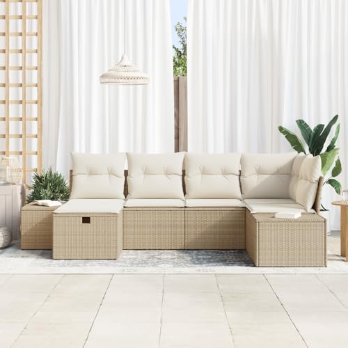 Vopese 6-teiliges Garten Sofaset mit Kissen Beige Polyrattan Lounge Sofa Outdoor Model3359380 Vopese 6-teiliges Garten Sofaset mit Kissen Beige Polyrattan Lounge Sofa Outdoor Model3359380 von Vopese